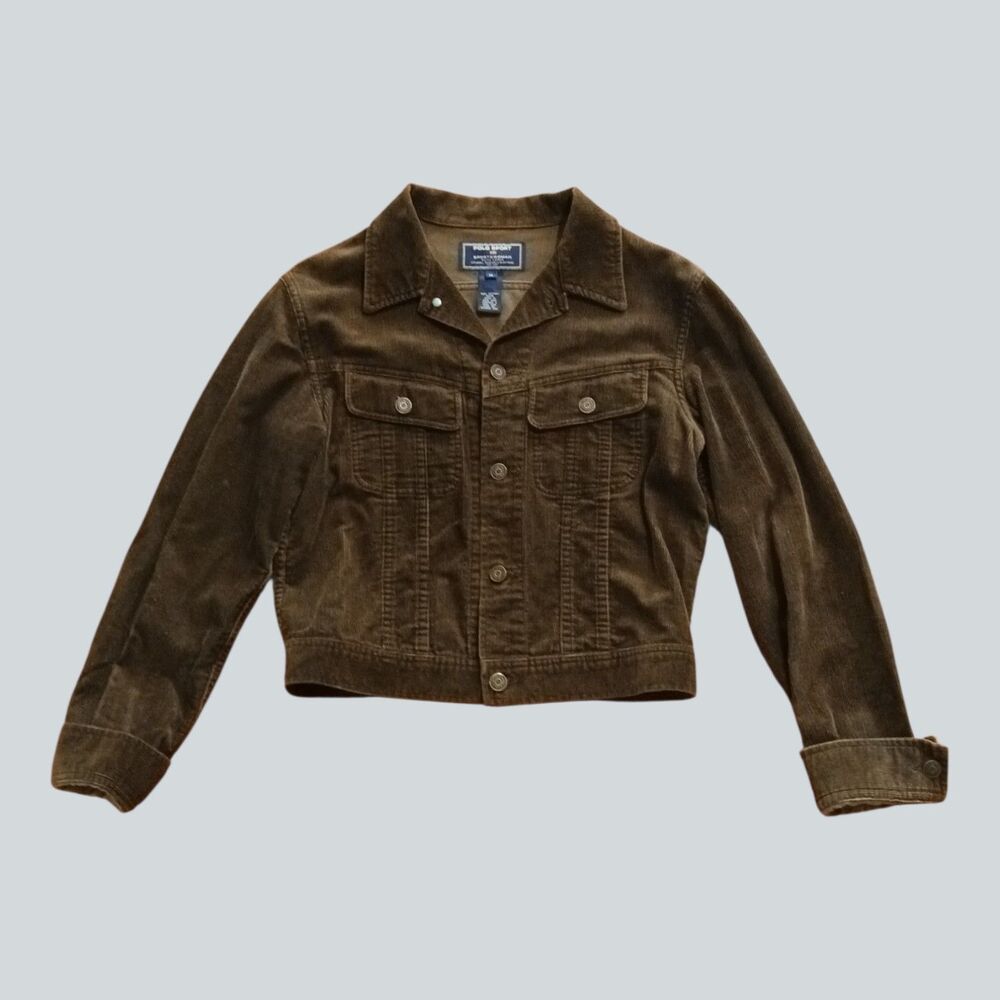 Polo Sport Ralph Lauren Sportswoman Womens M Olive Brown Corduroy Jacket